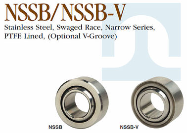 NSSB - V serie estampada material esférica del estrecho de la raza del acero inoxidable del rodamiento de bolitas