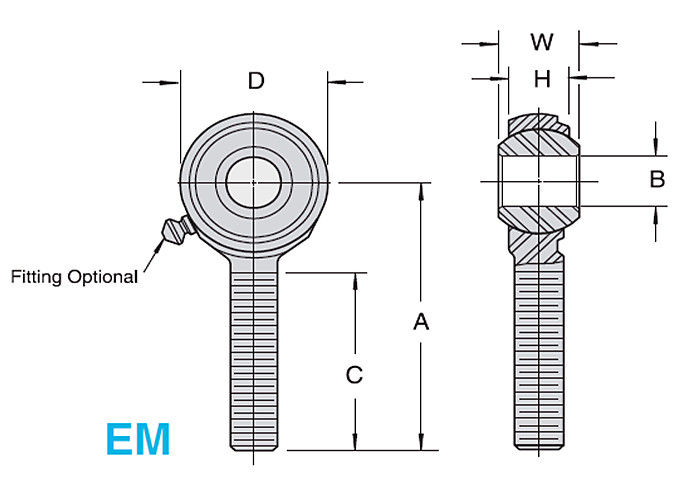 EM 2-Piece/extremos de Rod esféricos EF del acero inoxidable metal sobre metal para el césped/el jardín