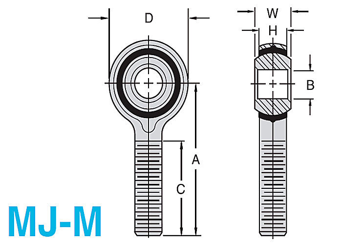Extremos industriales de MJ-M/de FJ-M Rod, uno mismo moldeado de la raza que lubrica los extremos de Rod métricos