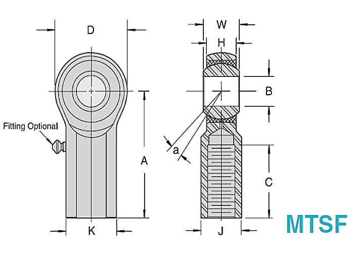 Los extremos de Rod del acero inoxidable de MTSM/de MTSF 3 - junte las piezas de metal sobre metal para el equipo industrial