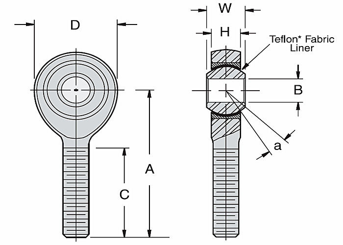 Extremos de Rod resistentes de lazo del acero inoxidable, SSHM - extremo de Rod del rodamiento de bolitas de la precisión de T