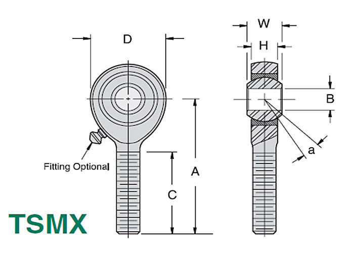 Extremos de Rod del acero inoxidable de la precisión de TSMX/de TSFX con el cuerpo de acero sometido a un tratamiento térmico de aleación