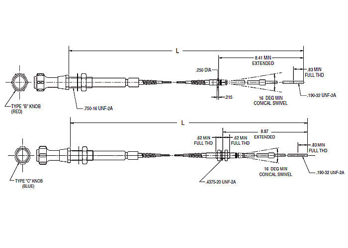 Serie roscada del apoyo/de la echada 565 - 550 de la cabeza de cable de control del cambio de marcha de la cabeza del soporte