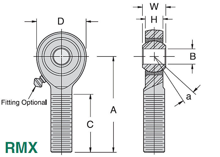 RMX/RMX - los extremos de Rod resistentes de la precisión de T, PTFE alineado roscaron los extremos de Rod sólidos