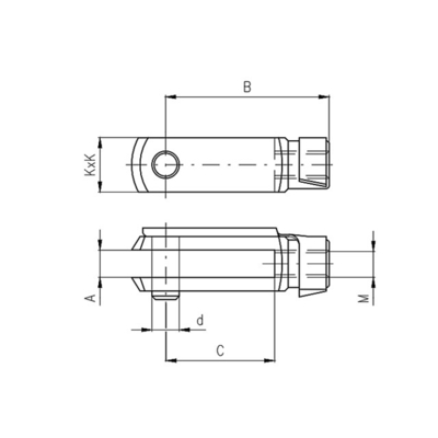 Horquilla roscada sujeción Pin Rod End Zinc Plated Clevis Pin Clip