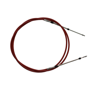 El cable de control de cambio de acelerador de barco marino tiene una chaqueta roja con accesorios de acero inoxidable