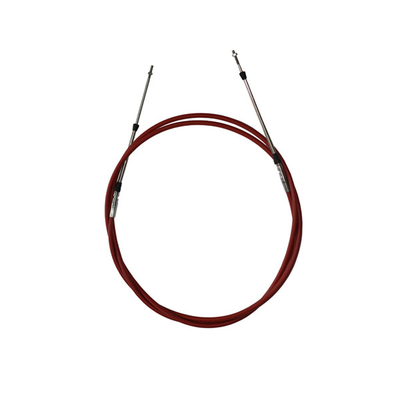 El cable de control de cambio de acelerador de barco marino tiene una chaqueta roja con accesorios de acero inoxidable