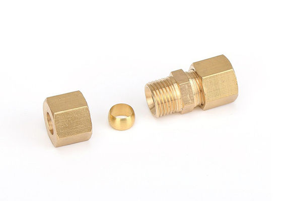 Conector OD de acoplamiento recto para tubos de compresión de latón
