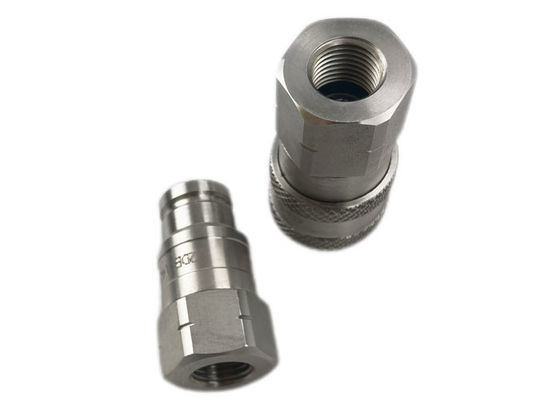 Acero inoxidable ISO 16028 acoplador de cara plana de 3/8"