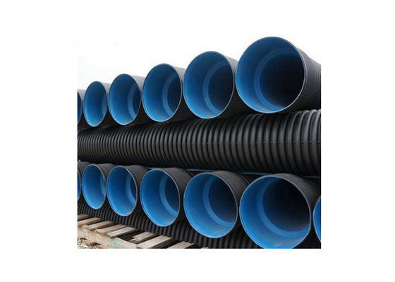 SN8 Tubo de drenaje enterrado Tubo de alcantarillado de polietileno HDPE de doble pared