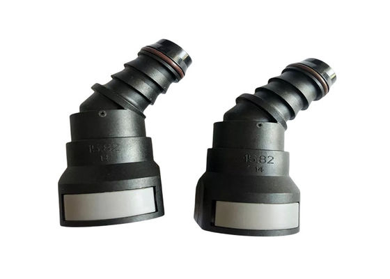 Conectores rápidos de plástico líquido de combustible EPDM 15.82mm 45 grados
