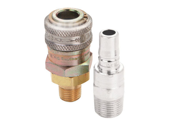 El conector rápido neumático de acero revestido con zinc de 3/8"