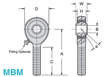 MBM/MBF Serie de bronce de carrera de barra de extremos.