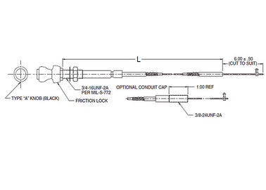 Micro ajuste de control de aceleración manual de cable de montaje de cuerda de alambre de salida 565 - serie 557