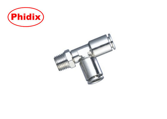 Accesorios neumáticos totalmente metálicos de tipo T para hilos exteriores de tipo inserto