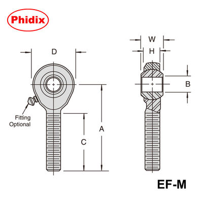 Finalidades de varillas metálicas de la serie EM-M/EF-M: juntas métricas recubiertas de zinc con opciones de PTFE y resistencia a la corrosión para el control de movimiento industrial