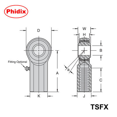 Los extremos de varilla de la serie TSMX/TSFX de trabajo pesado: diseño metálico de precisión de 3 piezas para el control de movimiento de alta carga