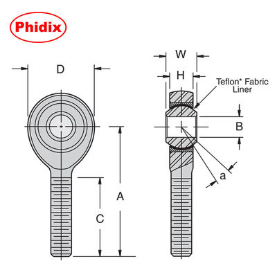 Final de varilla de trabajo pesado de la serie SSHM-T de acero inoxidable para un control de movimiento de alta precisión en entornos corrosivos / de sala limpia