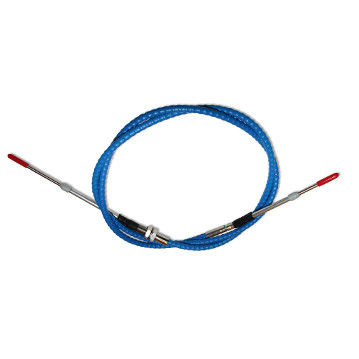 El cable de control Phidix Blue Max de 3 pulgadas de recorrido y 4 pulgadas de radio de alta temperatura cubierto con LDPE.