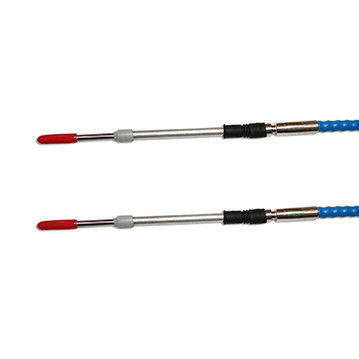 El cable de control Phidix Blue Max de 3 pulgadas de recorrido y 4 pulgadas de radio de alta temperatura cubierto con LDPE.