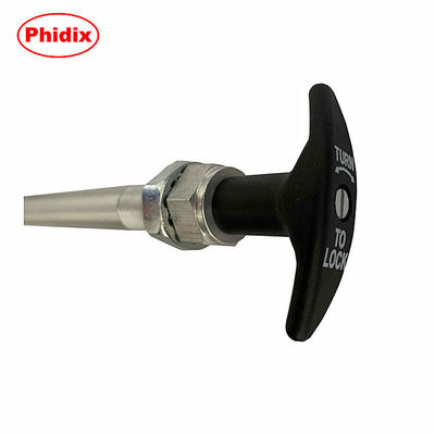 Durable mango de control de bloqueo por giro push-pull con mecanismo de bloqueo seguro